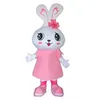 Hallowee rosa coelho mascote traje top qualidade cartoon animal anime tema caráter carnaval adulto unisex vestido de natal festa de aniversário outdoor