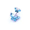 Surgical Stainless Steel zircon Butterfly Belly Button Ring Woman Body Piercing Navel ring Sexy Jewelry Navel Bell Button Rings