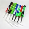 5pcs Smoke Silicone NC with 14mm Titanium Tip & Quartz Tips Keck Clip Silicon Smoking Pipe glass pipes Dab Oil Rigs