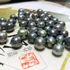 9-10mm AAA Rotondo Akoya Seawater Tahiti Pearl Oyster Colore nero per braccialetto fai da te Collana Anello Regalo di festa