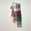 2020Europe and America winter AC women's imitation cashmere rainbow lattice thick beard warm scarf shawl Fashion Scarf