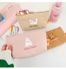 Soft Bear Pencil Case Cotton Student Stationery Storage Pouch Kawaii Dog Cute Pen Box Girls Cosmetic Makeup Holder Bags & Cases