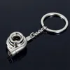 Keychains Mini Turbo Turbocharger Keychain Spinning Turbine Key Ring Metal Pendant Car Interior Accessories Hair Dryer Creative Gifts