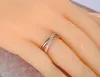 Anéis de casamento moda titânio aço inoxidável x forma feminino anel jóias rosa ouro mosaico cz cristal para mulher r191421270838