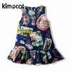 Kimocat tjejer kläder sommar prinsessa 100% bomullsklänning vacker prinsessan flicka för runda tog klänning barn söt klänning q0716