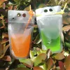 Tuin Home Water Flessen Plastic Drink Pouches Zakken met Rietjes Herscholbare Rits niet-giftig Disposable Drink Container Party Servies