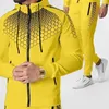 남자의 tracksuits 2021 지퍼 후드 스포츠웨어 가을 야외 조깅 체육관 재킷 + 스웨트 팬츠