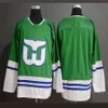 도착 Hartford Whalers New Premier Green Hockey Jerseys #1 Mike Liut 10 Ron Francis 11 Kevin Dineen Classic Ice Wear