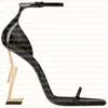 Top designer pour femmes chaussures de robe talons hauts de luxe en métal rouge sandales en cuir fête en cuir