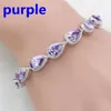 Link Chain Elegant Colorful Crystal Armband för kvinnor Fashion Water Drop Party Banquet Wedding Jewelry Gift Fawn22