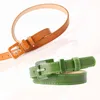 Ceinture en cuir PU de styliste pour femmes, noir, bleu, vert, 2cm, étroite et fine, couleur bonbon, boucle ardillon, ceintures de taille, G220301