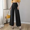 Casual Womens Roupas Verão Chiffon Solto Calças Mulheres High-Cintura Fino Vertical Dividido Fino Da Carga Mulheres Skirt 68i 210915