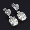 Wong Rain Luxury 925 Sterling Silver Heart Created Moissanite Gemstone White Gold Drop Dangle Earrings Fine Jewelry Wholesale