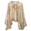 Dames badmode dames kimono vesten bloemenprint chiffon strand covers losse casual tops ruches sjaal wrap en sjaal pure capes