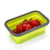 Silikon Öğle Yemeği Kutusu Set İstiflenebilir Bento Gıda Hazırlık Konteyner Katlanabilir Lunchbox Mikrodalga Akşam Yemeği Saklama Kapları Sızdırmaz Taze 211104