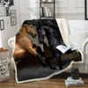 Ying Yang Horse 3DプリントSherpa Blanket Couch Quiltカバートラベル寝具アウトレットベルベット豪華なスローフリースブランケットベッドスプレッド