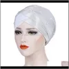 Helisopus Coiffe musulmane Casquette turban pour femmes Perles Solides Hijabs Hijabs Bonnet Capuche arabe tête Écharpe Islamic Turbantes MEFUG Hair PE3x9