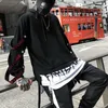 11 BYBB'S DARK Harajuku Hoodies Sweatshirts Mann Seite Bänder Zerrissene Mode Pullover Hoodies Streetwear Sweatshirt Gothic Tuch 211014