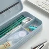 Pencil Cases Macaron Case Simple Large Capacity Stationery Box PP Plastic Storage Cosmetic Students School Supplies