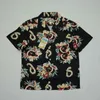 Blouses Bob Dong Steampunk Gitaar Floral Print Casual Hawaiian Shirts Reggae Aloha Black