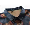 Retro Floral Print Silk Mens Shirt Smooth Comfortable Shirt for Men Casual Slim Fit Button Up Men Dress Shirts Long Sleeve Male 210524