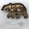Лесной медведь Кристамс оленя ремесло 3D лазерное срез