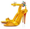 Design Goldie Joli Sandals Schuhe rote alleinige Party-Hochzeitskleiders-Knöchel-Riemchen-High Heels Blume Strass Lady Pumps EU35-44 mit Kastenstaubbeutel