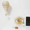 Dekorativa Objekt Figuriner Handvävda Rattan Air Balloon Portable Natural PoGraph Prop Wall Hängande Heminredning För Shop Window Craft