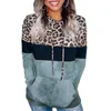 Hoodies Dames Sweatshirt Sudaderas Vintage Herfst Leopard Print Losse Hooded Lange mouwen Kleding Drop LDM200818 210803