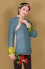 Dames Winter Oosters elegante jas Traditionele etnische stijl kleding Aziatische vintage jas lange mouw Tibetaanse uitloper