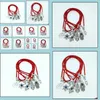 Charm-Armbänder Schmuck Mode Lucky Red String Rope Kabh Hamsa Handgefertigte Armreifen Verstellbares Armband Frau Mann Geschenk 16 cm Drop Deliv