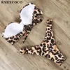 RXRXCOCO Biquíni Roupa de Banho Feminino Maiô Push Up Maiô Feminino Tanga Feminino Roupa de Praia Biquíni Animal Print Leopardo 210712