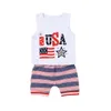 bambini Set per bambini in American baby summer stampa lettera gilet pantaloncini vestito Giorno dell'Indipendenza in due pezzi