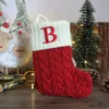 Christmas Knitting Floco de Neve Carta Meia Xmas Pingente Pingente de Doces Sock Sacola Festival Party Decor JJA9512