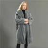 Frauen 100% Echte Schafe Lammfell Mantel Casual Jacke Herbst Winter Langarm Revers Pelz Oberbekleidung Weibliche Wolle Teddybär Jacke 211007