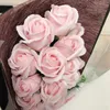 Hvayi 18 sztuk Sztuczne Mariage Róże Kwiat Bukiet Flores Plant Urodziny Boże Narodzenie Ślub Walentynki Gift Home Decor Y0728