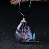 Tree of Life Gemstone Teardrop Pendant Necklace Healing Crystal Chakra Jewelry