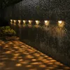 6 LED Solar Lights Outdoor Lighting Garden Dekoration Däck Vägglampa Trappor Vattentät Staket Steg Landskapsljus