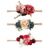 Hair Accessories Lovely Baby Headband Fake Flower Nylon Bands For Kids Artificial Floral Elastic Head Bands Headwear 651 Y2