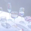 red colored wine glasses