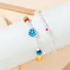 Fios de miçangas fofas 2pcs contas de bracelete Fruit Flower Charms for Children Candy Color Kids Acessórios de joias