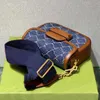 Kobiety Flap Bag Messenger Torebka Crossbody Torby mody płótno vintage kowbojski wzór listu niebieski czerwony pasek na ramię Wysoka jakość