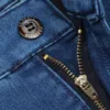 Plus Größe 30-42 Männer Qualität Denim Stoff Jeans Homme Hohe Taille Stretch Gerade Feste Hosen Männliche Klassische Freizeit hosen 210319