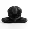 Resin Creative Body Art Naked Man Sculpture Devout Pilgrim Home Decorative Figurines Resin Craft Sitter Palm Together Miniature 210811