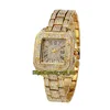 MISSFOX 2021 eternity v287 wypoczynek Fashion Lady Zegarki Złoto CZ Diamenty Wkładka Dial Mechanizm kwarcowy Zegarek damski Koperta ze stopu Pół diamentu Two Tone Bransoletka