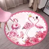 Kuzey Avrupa Flamingo Unicorn Yuvarlak Halı Karikatür Oturma Odası Yatak Odası Çocuklar Oynamak Halı Sandalye Asılı Sepet Daire Kaymaz Mat 211026