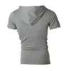 Mężczyźni T Shirt Summer Osobowość T-shirt sznurowanie z krótkim rękawem Homme Slim Fit Odzież sportowa odzież męska Tshirt My104