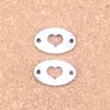 75 stks Antiek Zilver Brons Plated Heart Connector Charms Hanger DIY Ketting Armband Bangle Bevindingen 13 * 20mm