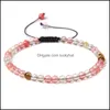 Gioielli con fili di perline Bracciale con perline di pietra da 4 mm per donna Braccialetti con agate naturali onice lapislazzuli Braccialetti con gioielli regolabili Consegna a goccia