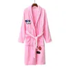 Women's Sleepwear Flannel Nightgown Roupão Autumn Winter Ladies Thickening Warmth Cute Cartoon Style Women Robe Coral Fleece Homewear